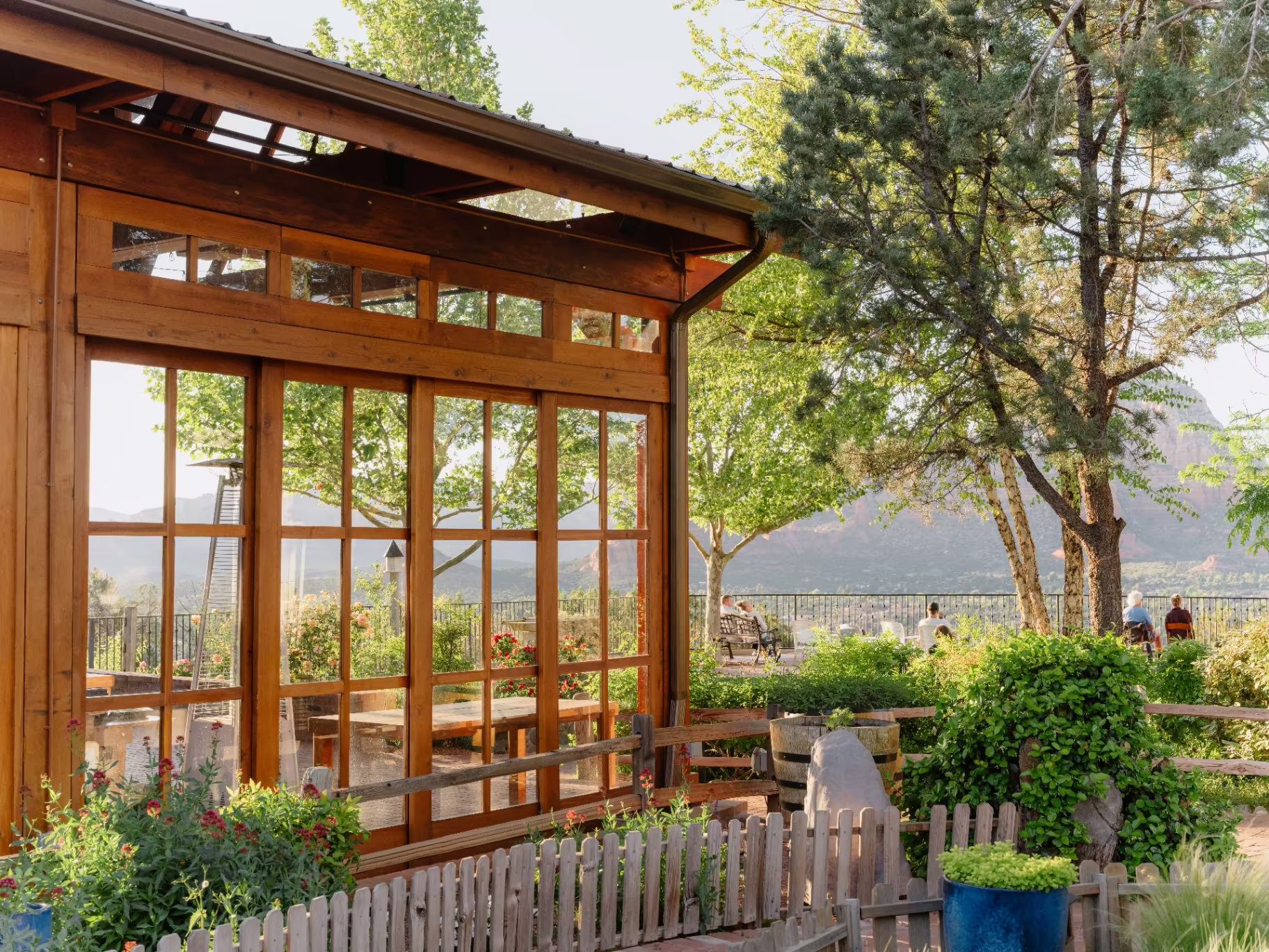 Sky Ranch Lodge balcony with red rock views, Airport Mesa Sedona