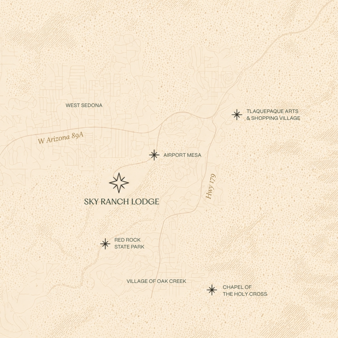 Map of Sky Ranch Lodge and the surrounding Sedona area