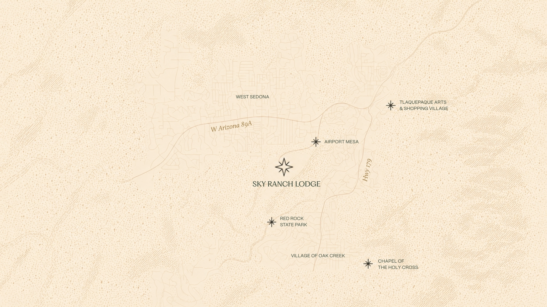 Map of Sky Ranch Lodge and the surrounding Sedona area